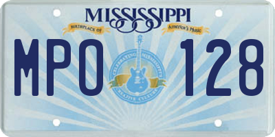 MS license plate MPO128
