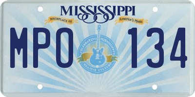 MS license plate MPO134