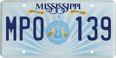 MS license plate MPO139