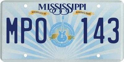 MS license plate MPO143