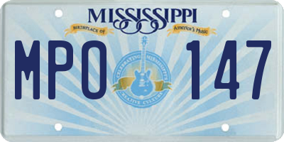 MS license plate MPO147