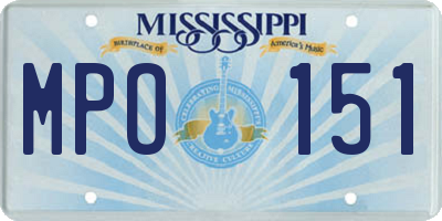MS license plate MPO151