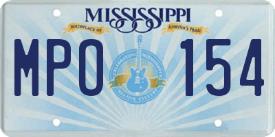 MS license plate MPO154