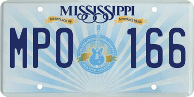 MS license plate MPO166