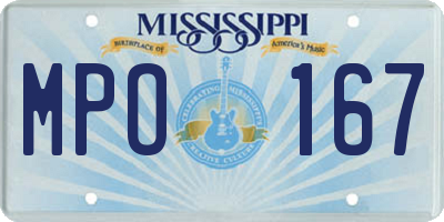 MS license plate MPO167