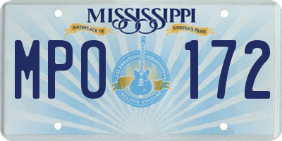 MS license plate MPO172