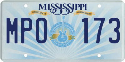 MS license plate MPO173