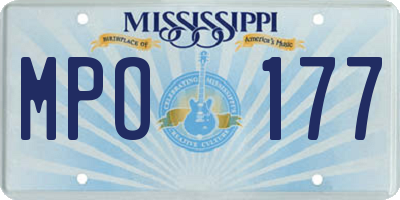 MS license plate MPO177