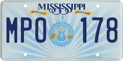 MS license plate MPO178