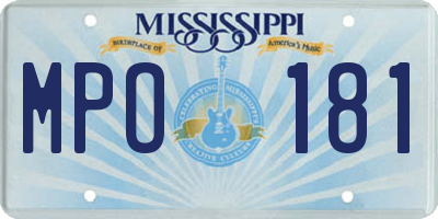 MS license plate MPO181