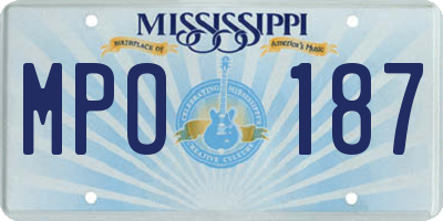 MS license plate MPO187