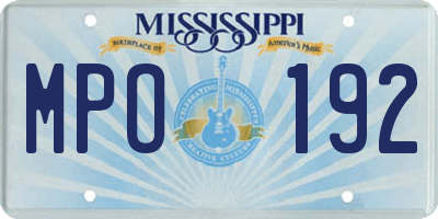 MS license plate MPO192