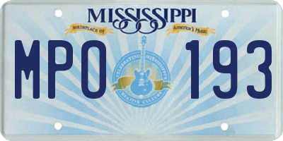 MS license plate MPO193