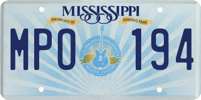 MS license plate MPO194