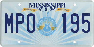 MS license plate MPO195