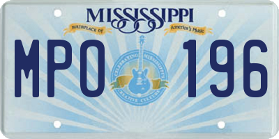 MS license plate MPO196