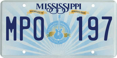 MS license plate MPO197