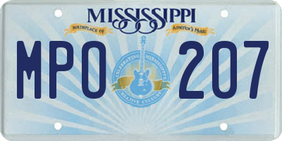 MS license plate MPO207