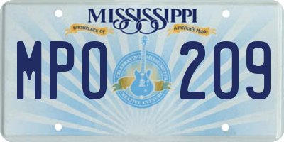 MS license plate MPO209