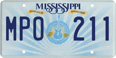 MS license plate MPO211