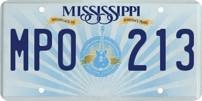 MS license plate MPO213