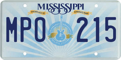 MS license plate MPO215