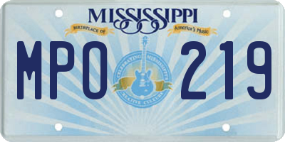 MS license plate MPO219