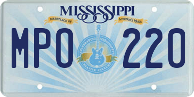 MS license plate MPO220
