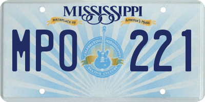 MS license plate MPO221