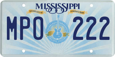 MS license plate MPO222