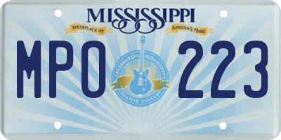 MS license plate MPO223