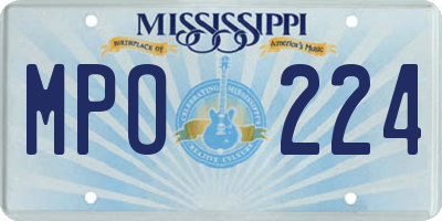 MS license plate MPO224