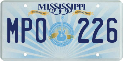 MS license plate MPO226