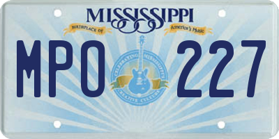MS license plate MPO227