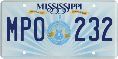 MS license plate MPO232