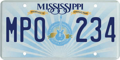 MS license plate MPO234