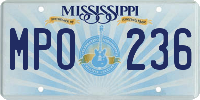 MS license plate MPO236