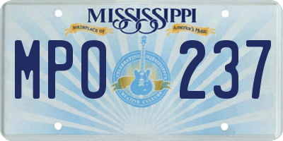 MS license plate MPO237
