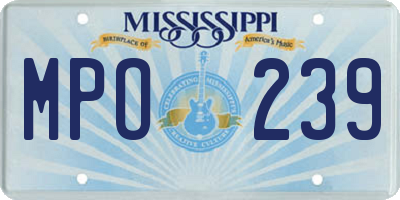 MS license plate MPO239