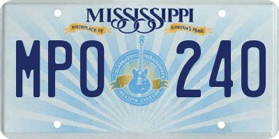 MS license plate MPO240