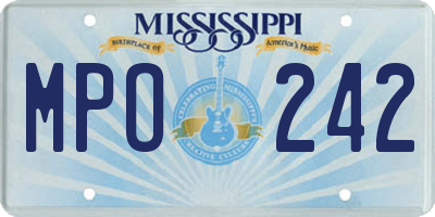 MS license plate MPO242