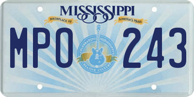 MS license plate MPO243