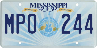 MS license plate MPO244