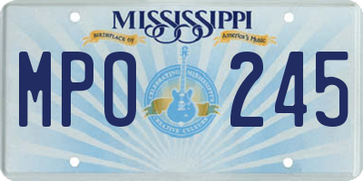 MS license plate MPO245