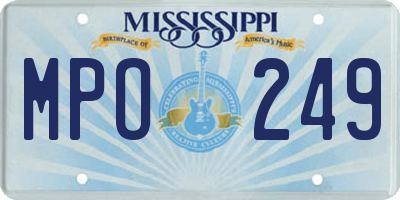 MS license plate MPO249