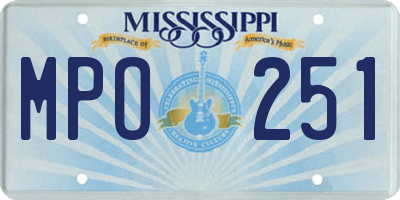 MS license plate MPO251