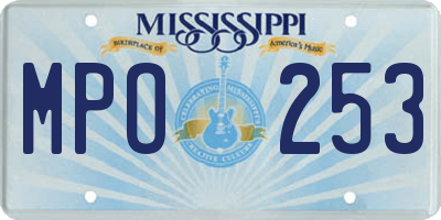 MS license plate MPO253