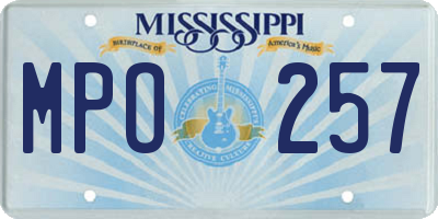 MS license plate MPO257
