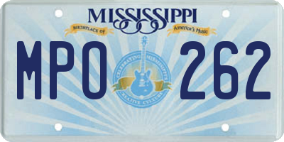 MS license plate MPO262