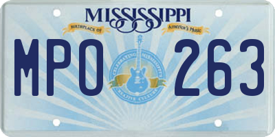 MS license plate MPO263